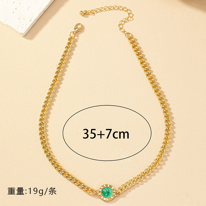 Lina collar retro de turquesa para mujer estilo coreano_voghion.com