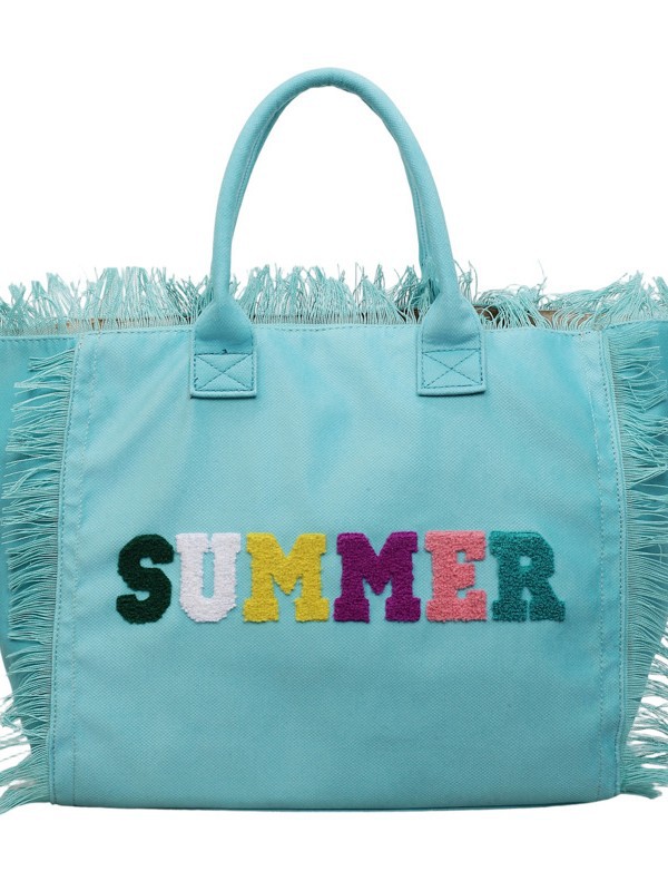 Nuevo estilo transfronterizo de moda con bordas bolsas de mano bolsas de lona ociosas simples bolsas de hombro de gran capacidad para estudiantes de viajes