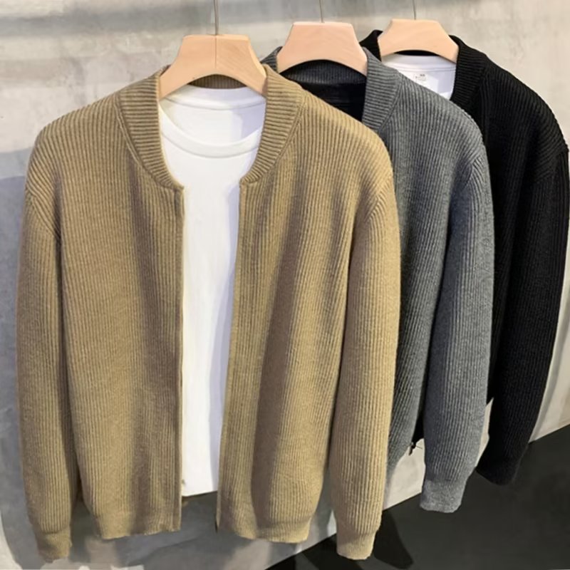 Design cardigan with zipper