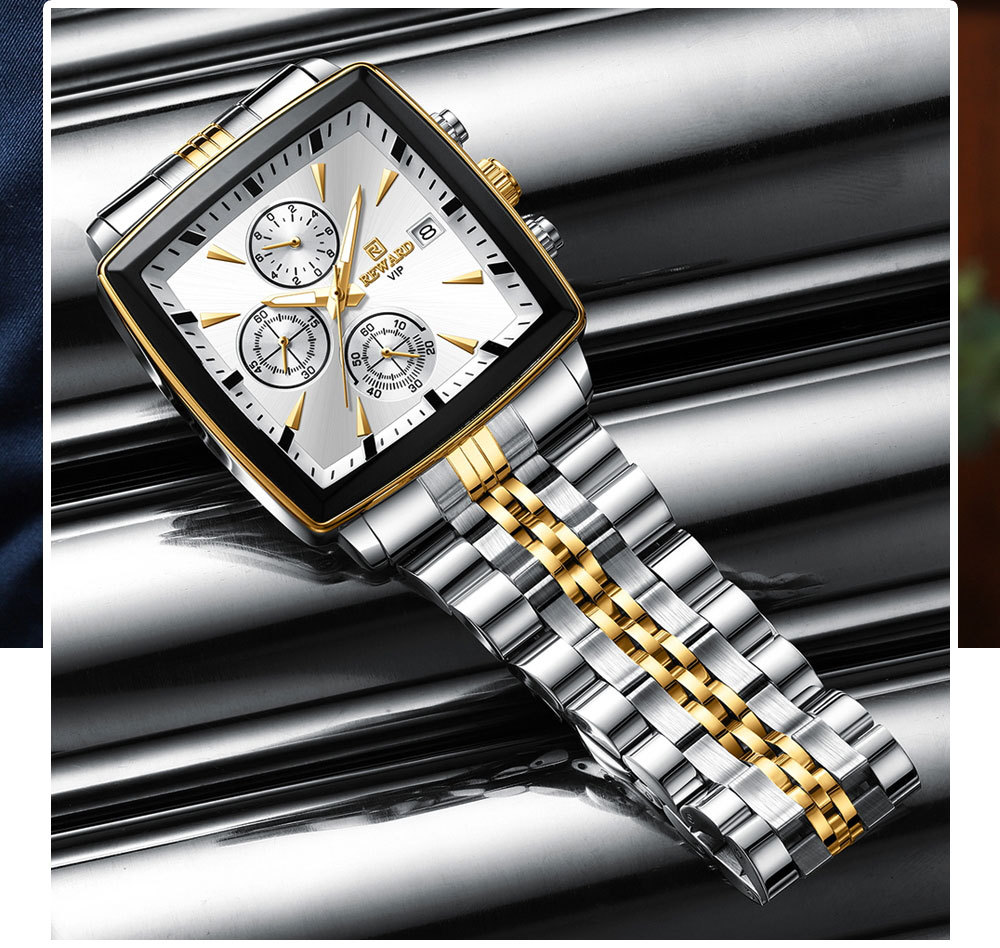 Neue Uhr Reward High-End-Smart-Herrenuhr, Multifunktions-Timing, Energie, Business-Herrenuhr, wasserdicht, Nachtlicht, Kalender, solides Stahlband_voghion.com