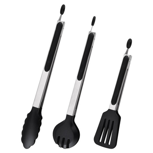 Silicone Food Clips Household BBQ Clips Kitchen Steak Burgers Bread Clips Stainless Steel Baking Heat-Resistant Food Holders