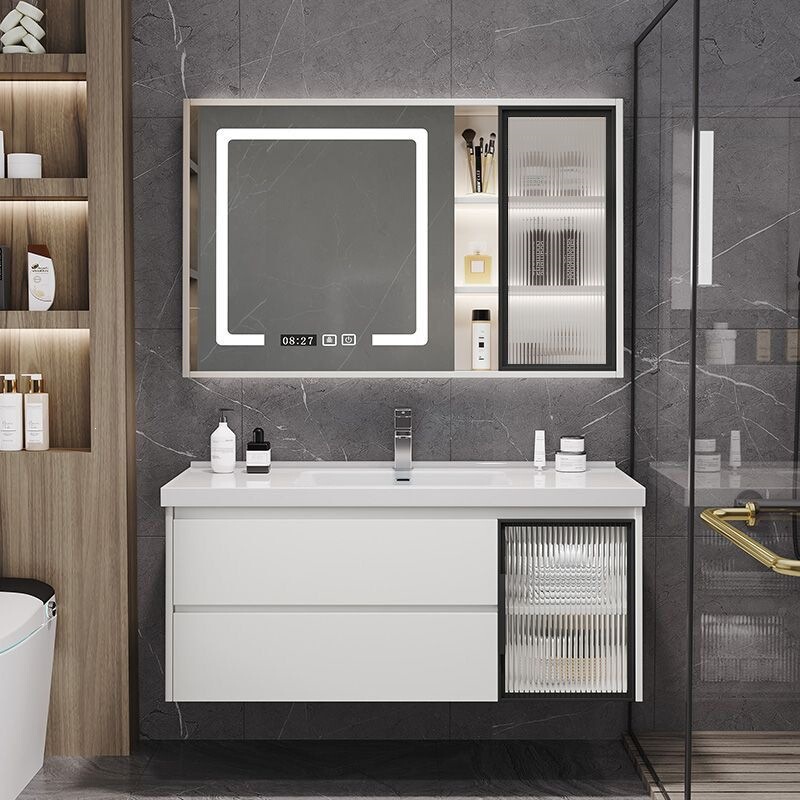 Washbasin Bathroom Vanity Integrated Basin Bathroom Sink Cabinet Combination Solid Wood Bathroom Cabinet Ceramic Integrated Type Washbasin Bathroom Vanity Integrated Basin Bathroom Sink Cabinet Combination Solid Wood Bathroom Cabinet Ceramic Integrated Type