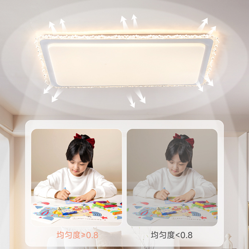 Luz de sala de estar simple crema luz lujosa lámpara de techo rectangular 2025 nuevo paquete de lámparas de casa de Guangdong Zhongshan