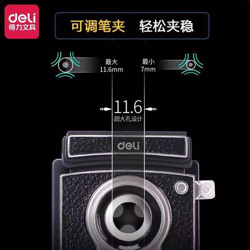 Deli Pencil Sharpener 0668 Retro Camera Pencil Sharpener Creative Hand Pencil Sharpener Student Gift Pencil Sharpener