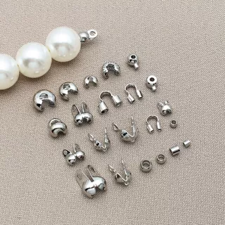 铜渡白金保色包扣定位管收尾扣手工diy项链手链饰品配件材料批发