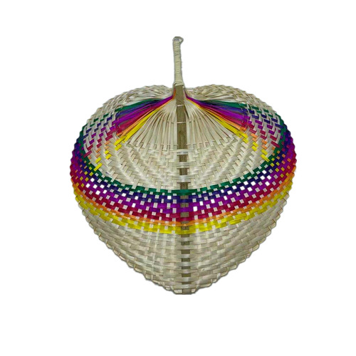 Handmade unique peach-shaped bamboo woven fan, summer cooling, literary and artistic, breezy, creative hand-held fan