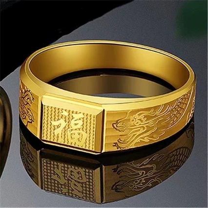Высокая имитация вьетнамского песочного золотого доминирующего кольца для мужчин-драконов