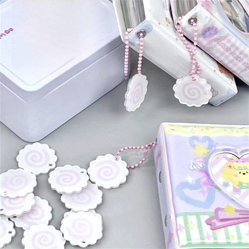 Cute Fish-shaped Board Circle Pendant Small Decorative Doll Accessories Xianghong Book Pink Coiled Backpack Couple Hanging Ornament