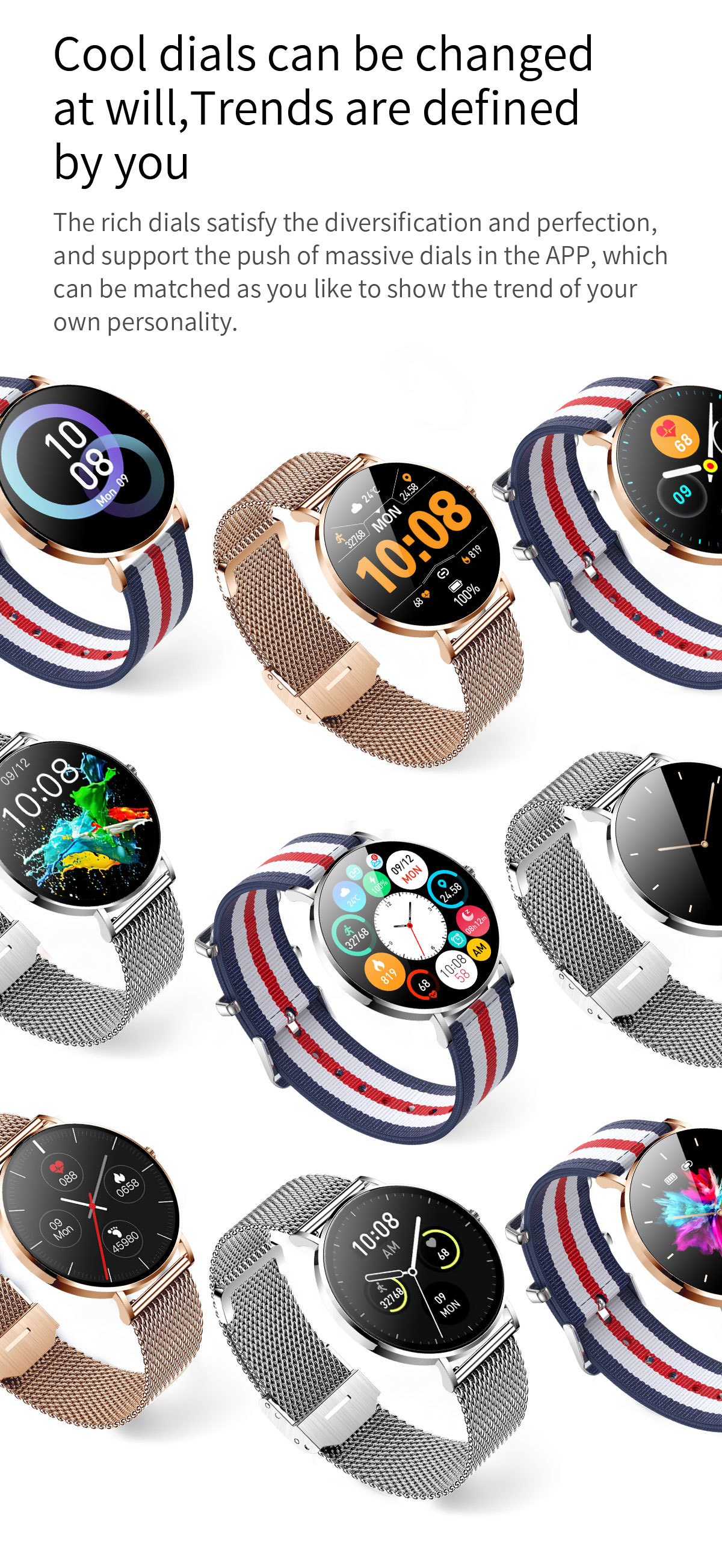 Smartwatch For Women With Bluetooth Call Function And Heart Rate_voghion.com