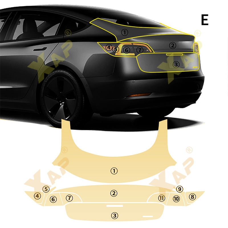 Cross-border exclusive for Tsela model3 TPU anti-yellowing anti-scratch anti-fouling self-healing transparent protective film