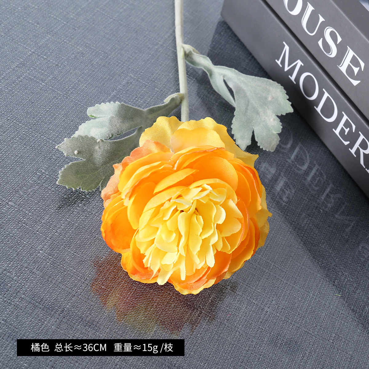 Simulación de una sola cabeza de floquete de loto nuevo producto de flor de loto decoración de bodas flor de seda floquete peonía al por mayor