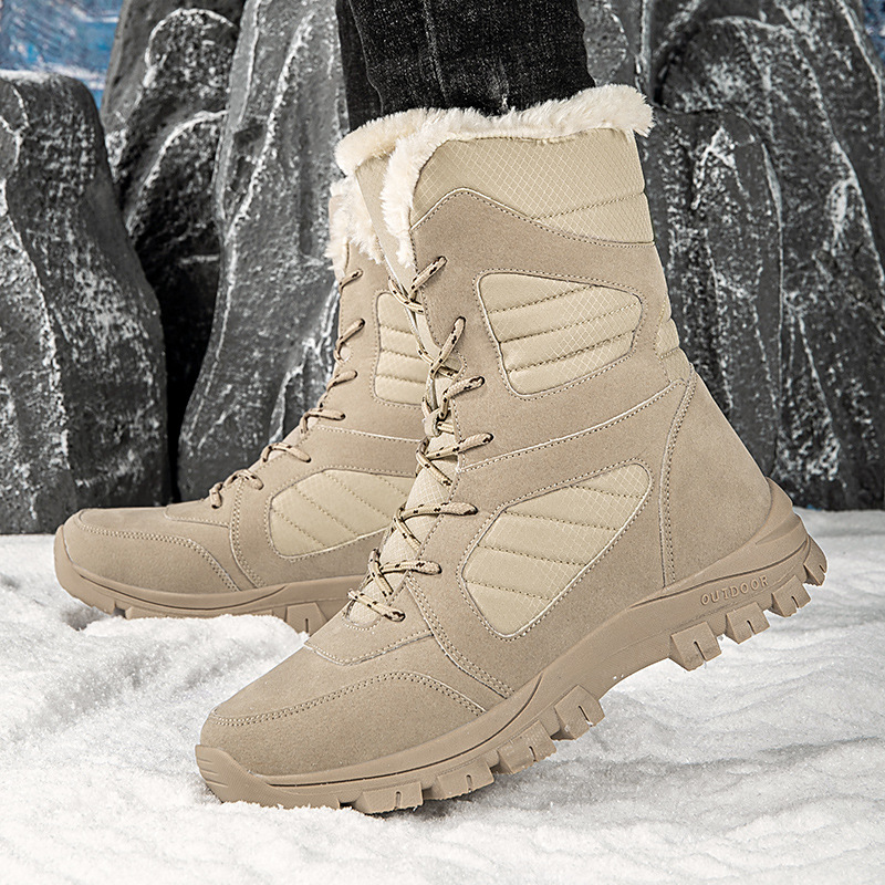 2025 nuevas botas de nieve de invierno transfronterizas para mujeres calientes y terciopelo grueso al noreste zapatos de algodón de esquí al aire libre tamaño grande