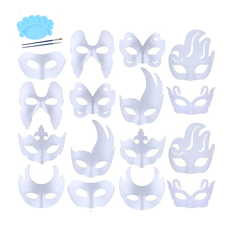 Máscaras en blanco para Halloween más vendidas de Amazon, máscaras de pulpa pintadas a mano, máscaras blancas para pintar uno mismo, accesorios para graffiti