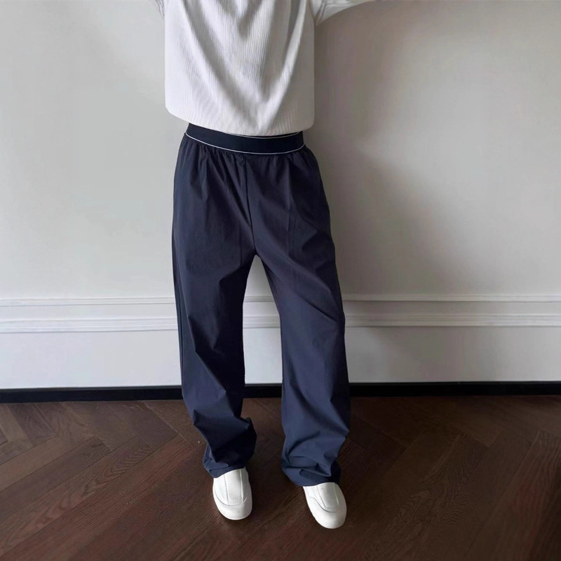 Spring and Summer "Olo Pants" Lightweight Elastic Nylon Breathable Cool Straight Loose Pleated Pants Casual Pants