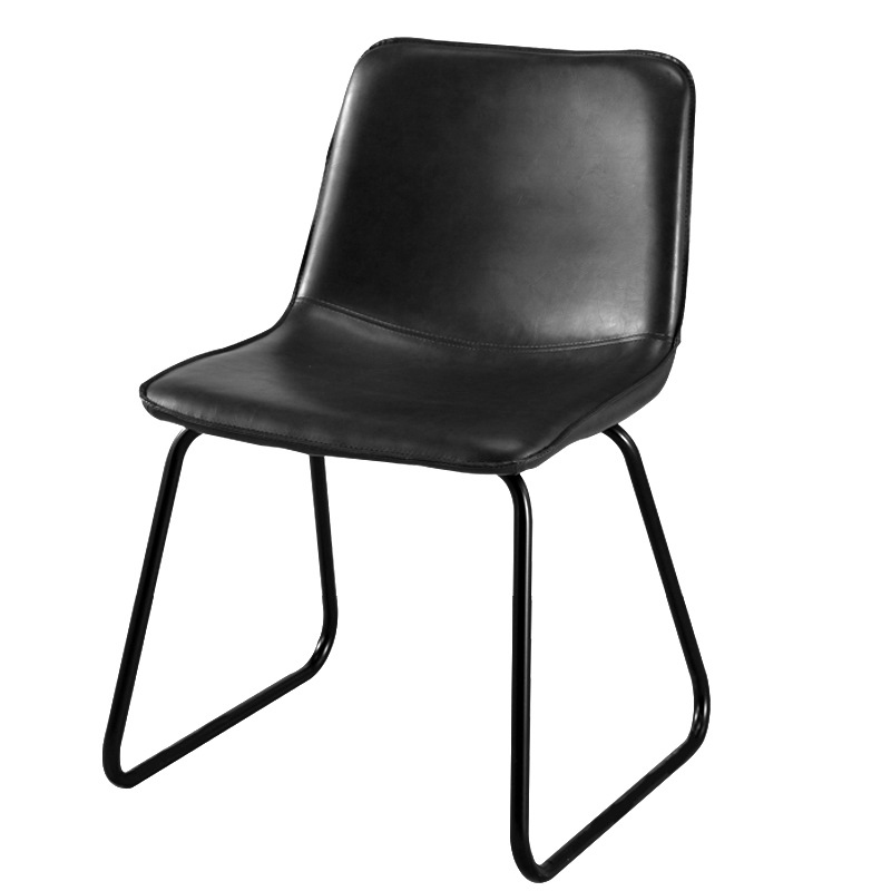 Exportaciones transfronterizas lujosas de alta calidad retro silla de comedor PU silla de mesa simple silla de respaldo silla de hierro forjado