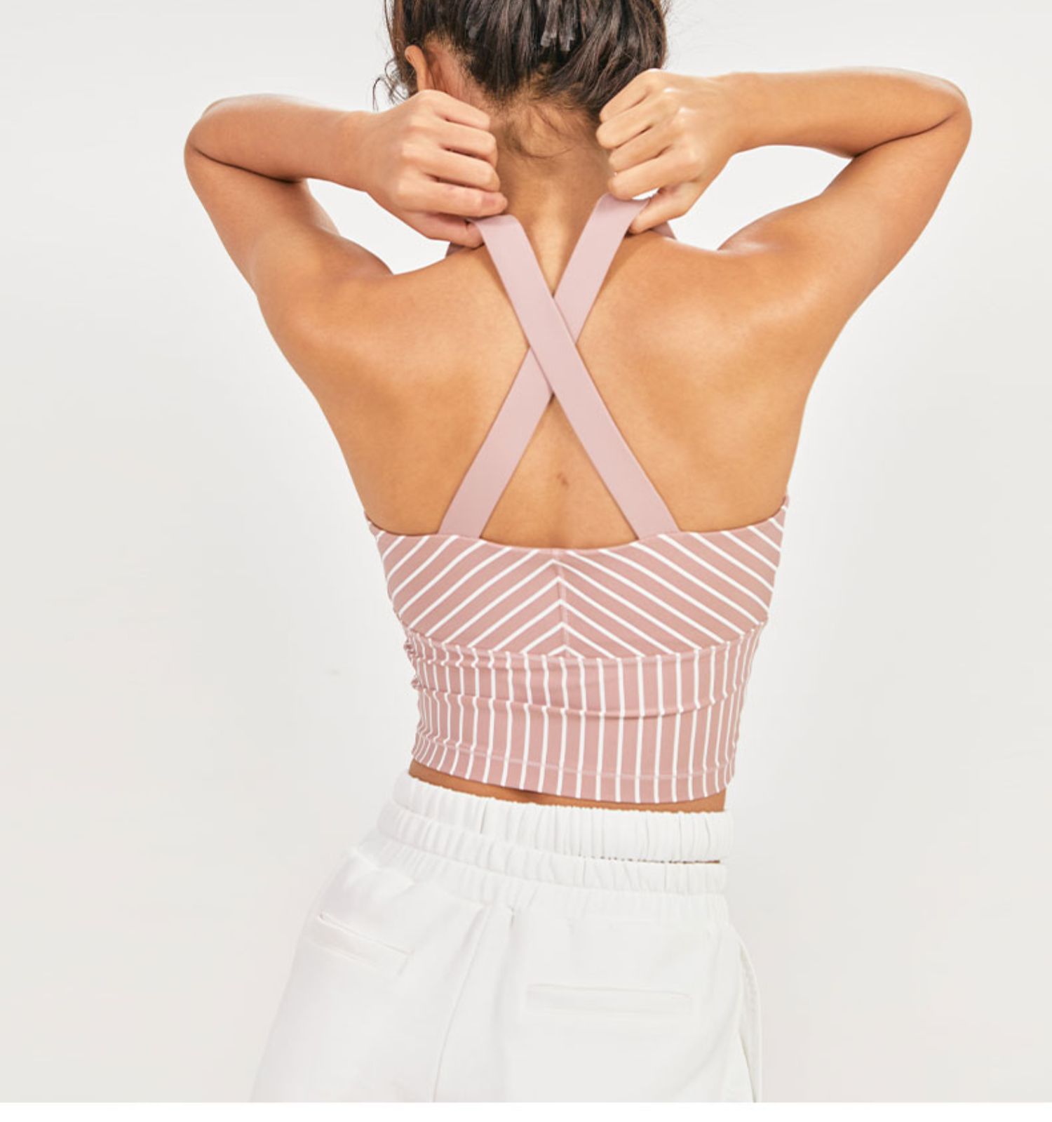 Title 7, Traje de yoga con estampado de rayas para mujer...