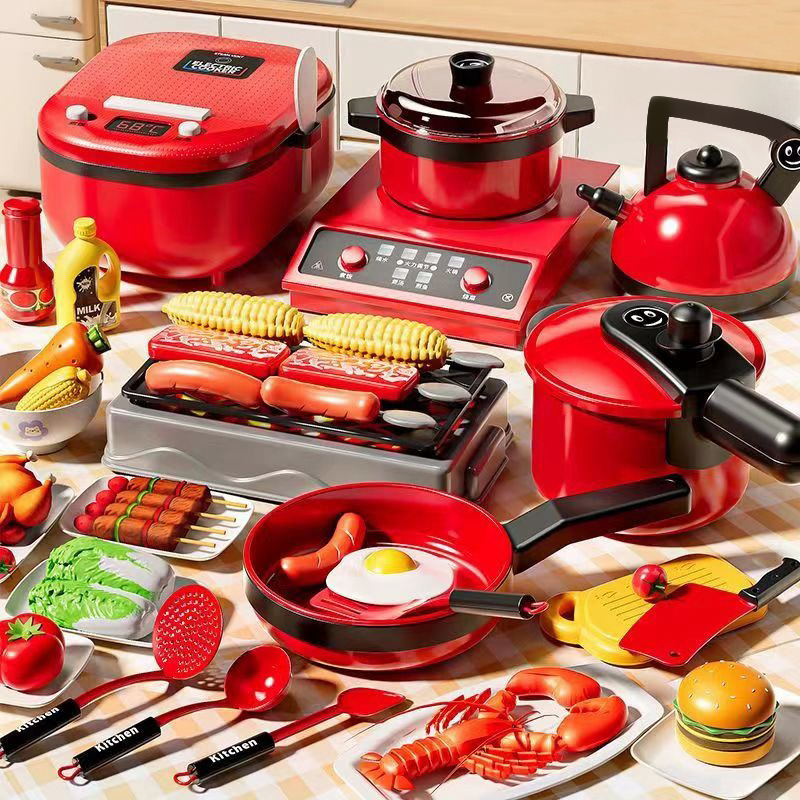 ままごとのおもちゃの女の子のミニの台所の女の子の赤ちゃんは子供の料理の調理器具をシミュレーションします。|undefined