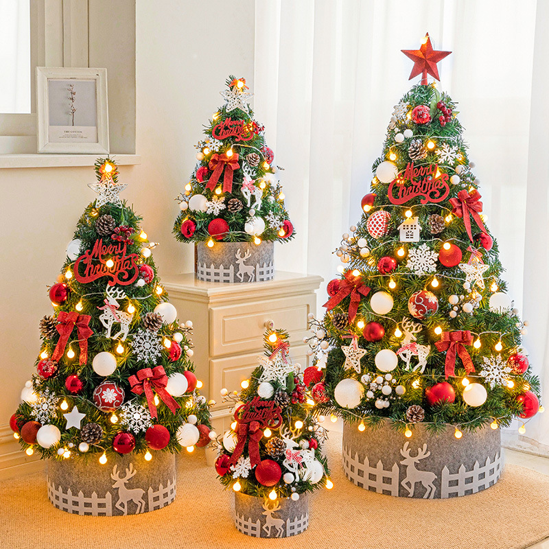 Hong kong heng árbol de navidad decoración de escritorio rojo pequeño conjunto de decoración navidad nórdico internet celebridad decoración simulación árbol