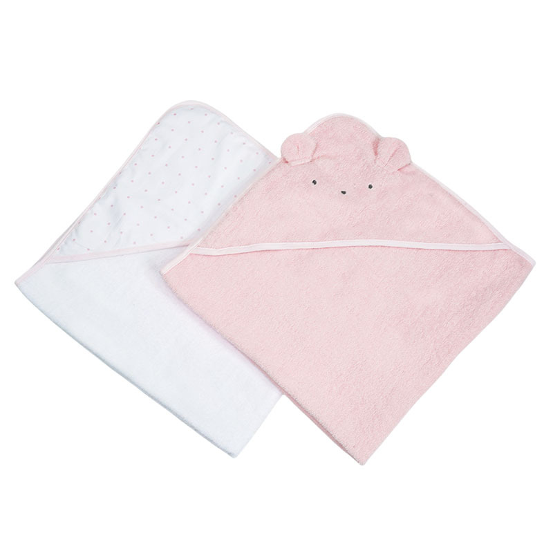 Sunnozy Europeins bebés bebés 100% algodón 2 toallas de baño con capas toallas de baño