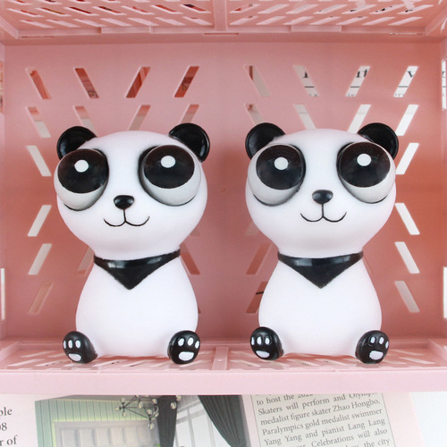 Squeezable Pop Eye Panda Stress Relief Toy, Creative Squinting Funny Prank Toy, Wholesale