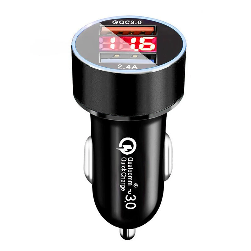 Car charger alloy 120W, multi‑port PD/USB, numeric display and fast‑charge variants