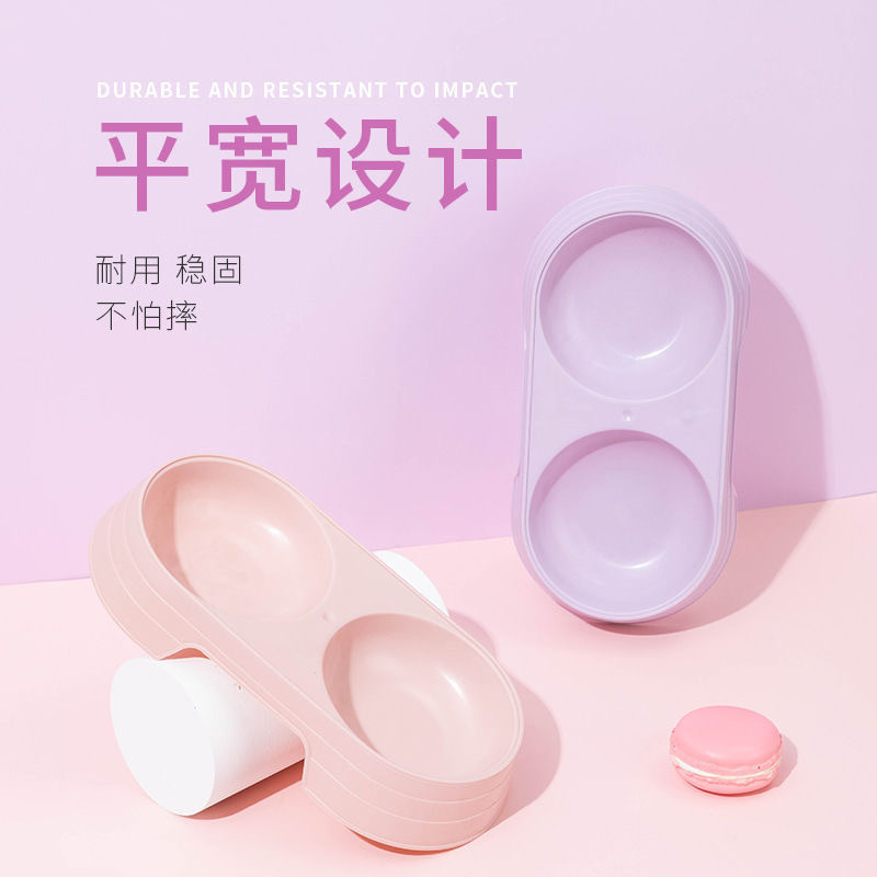 Macaron para mascotas doble tazón para gatos tazón para perros tazón para perros alimento para mascotas para comer y beber agua 2 en 1 artículos para mascotas