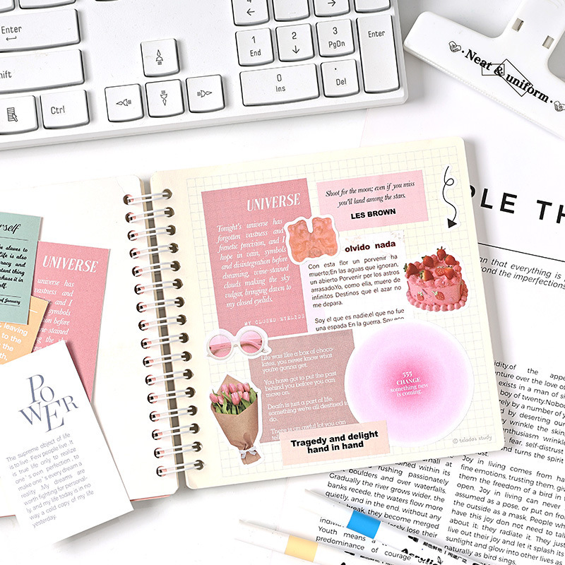 Caixa de cinta adhesiva de papel de papel de cobre Di Diario de cuentas de mano Pegatinas de paisaje Pegatinas de revistas europeas transfronterizas