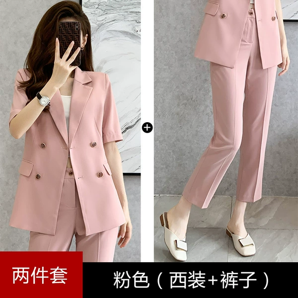 Fuchsia classic suit jacket, trousers