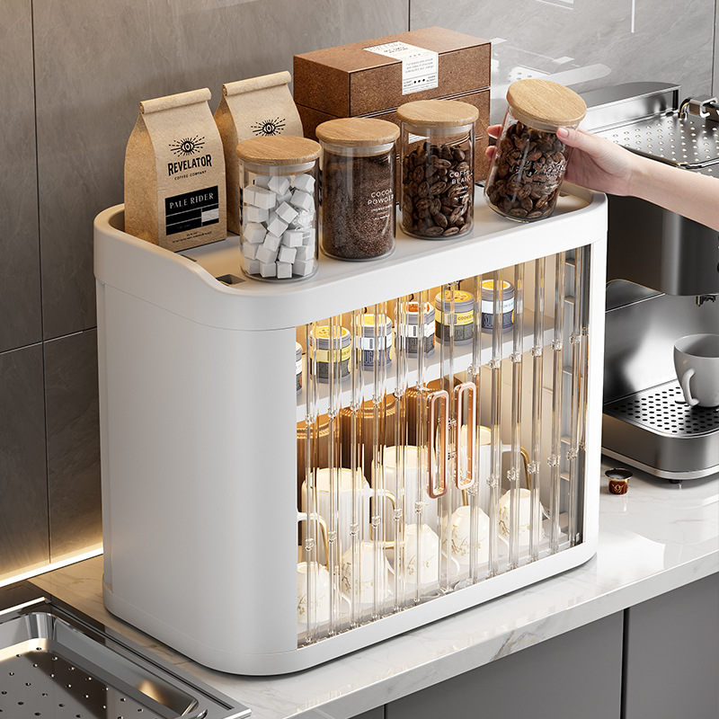 Living Room Countertop Coffee Tea Storage Rack Cup Holder Home Bedroom Desktop Cosmetics Lipstick Storage and Organization