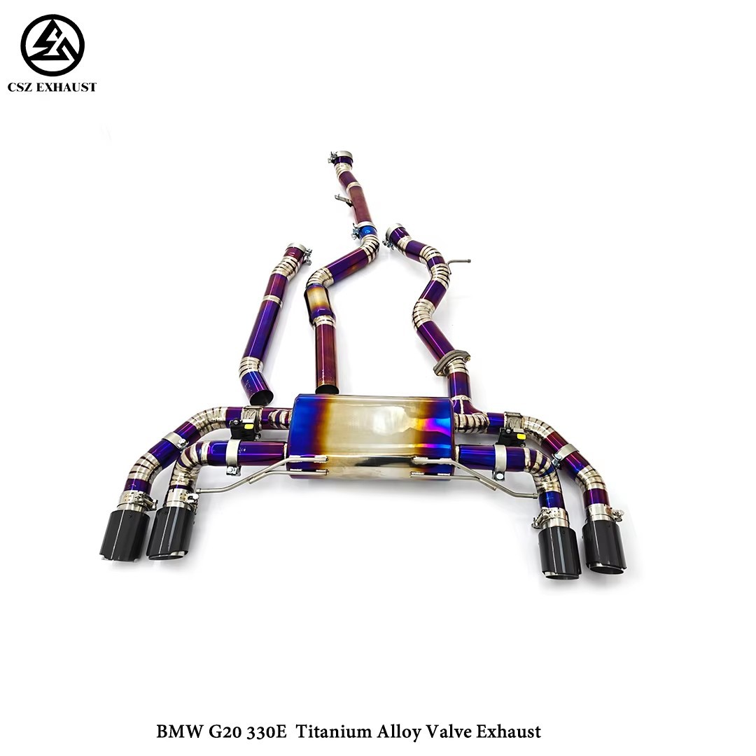 Suitable for BMW G20 320E 330E hybrid titanium valve-type silencer rear exhaust pipe