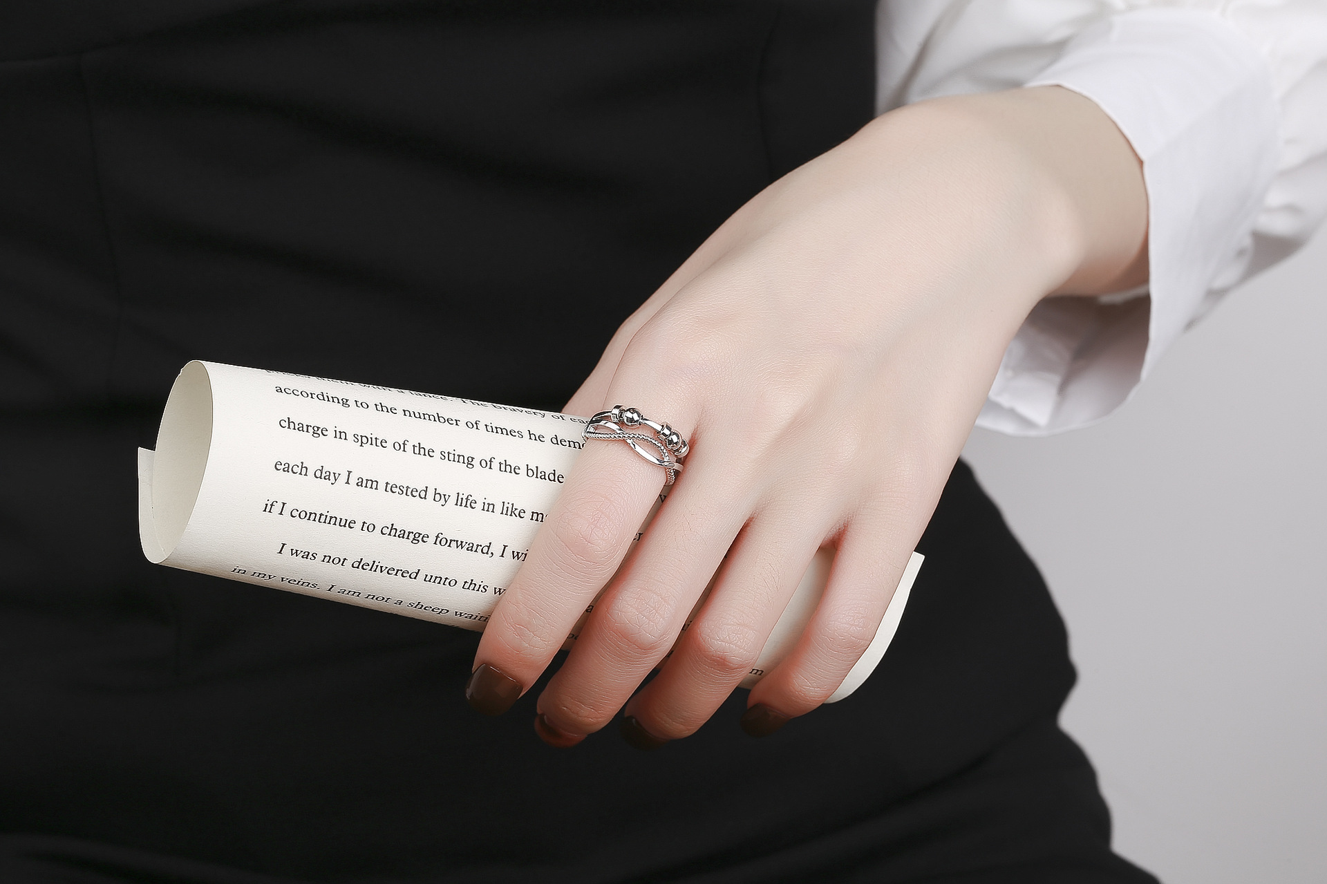 Simple Style Circle Copper Beaded Plating Open Ring 1 Piece