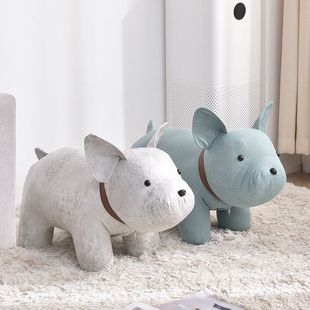 Trendy Children's Dog Stool Pet Can Sit Super Cute Living Room Simple Shoe-Changing Stool Default Item Wood-Free
