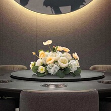 酒店大圆餐桌转盘中间装饰餐桌花摆花桌花摆件宴会花艺会议花