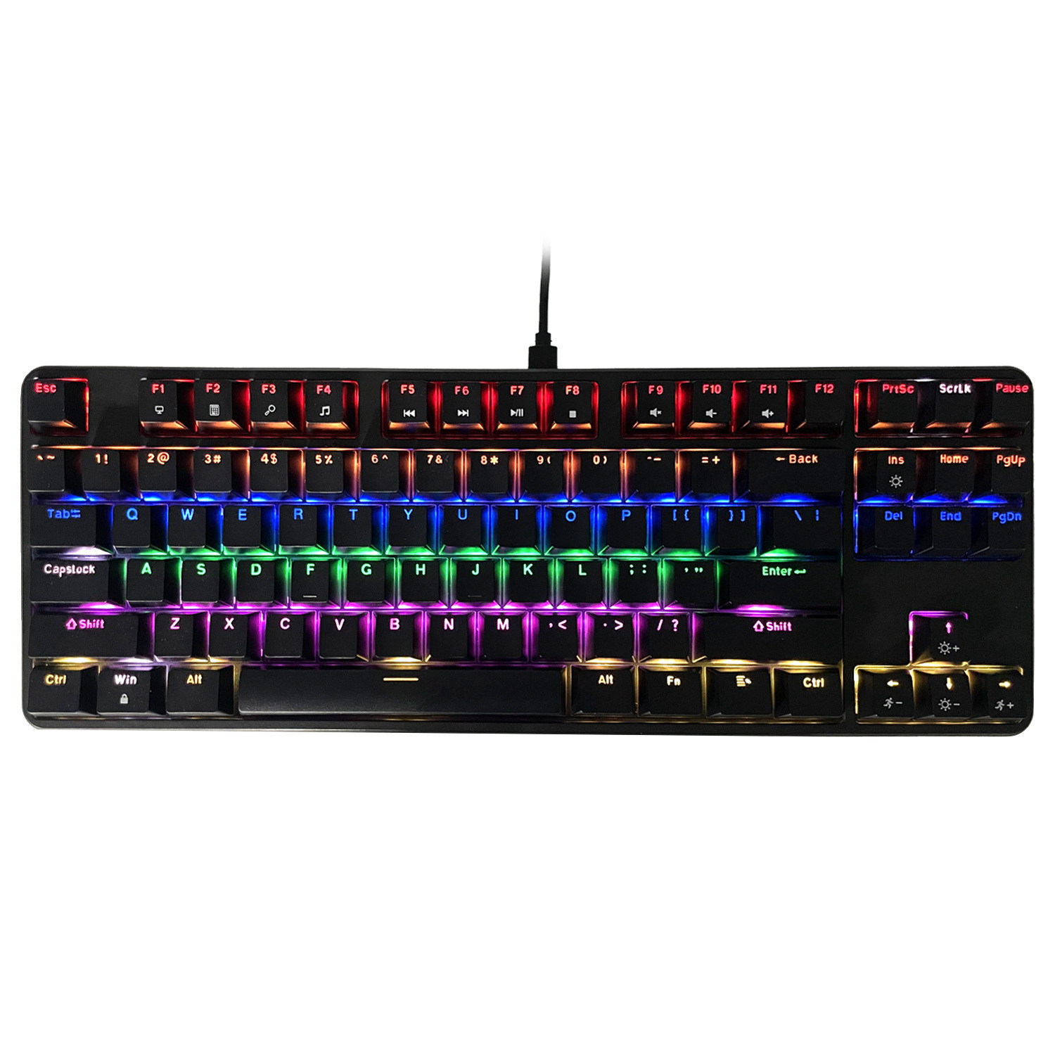 Inventario claro 87 teclado mecánico verdadero mezcla de luz RGB enchufe de alto valor de la cara juego de oficina de deportes electrónicos universal