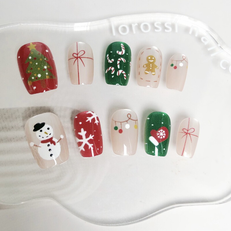 2024 Christmas Wear Armor New Holiday Atmosphere Christmas Elements Nail Art Patch White Red Green