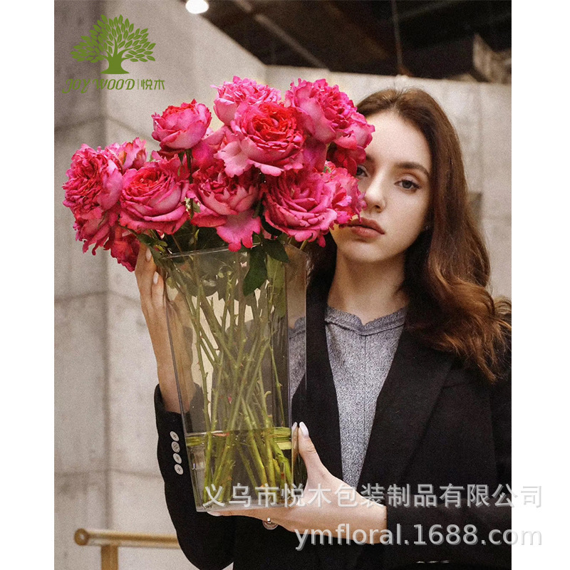 花店养花桶塑料干花桶鲜花桶水培插花桶落地式花桶花店家用醒花桶