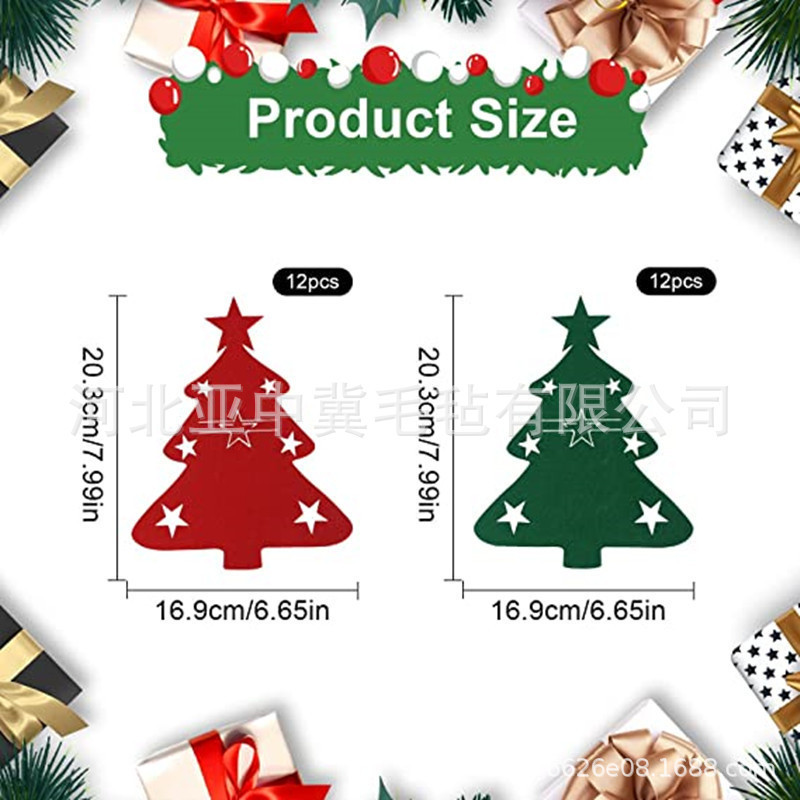 国境を越えた現物フェルトクリスマスナイフフォーク袋食器包装袋クリスマス食器コースタークリスマス装飾品|undefined