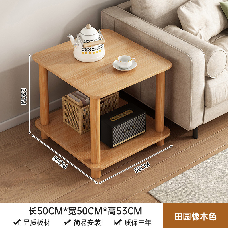 ソファサイドテーブル、シンプルな二層コーヒーテーブル、小さなテーブル、シンプルな賃貸住宅、家庭用の小さなベッドサイドテーブル、収納ラック|undefined