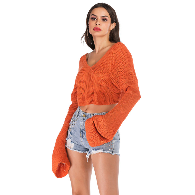 solid color short sweater nihaostyle clothing wholesale NSYIC69363