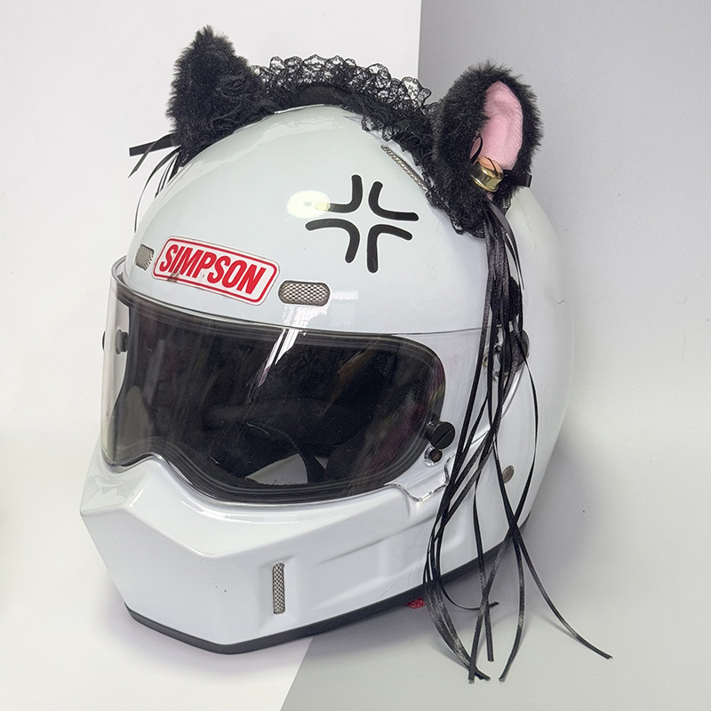 Summer Helmet Decoration Quick Release Cat Ear Bell Bow Accessories Lai Meng Sister Bow Decoration Ski Helmet Sticker