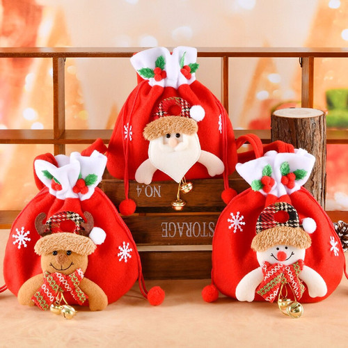Christmas Gift Bag Apple Bag Decorative Handbag Christmas Eve Fruit Bag Small Gift Candy Bag Supplies