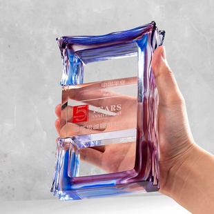 New High-End Creative Glass Crystal Trophy Custom-Made Medals Custom-Made Outstanding Employee Annual Meeting Medals
