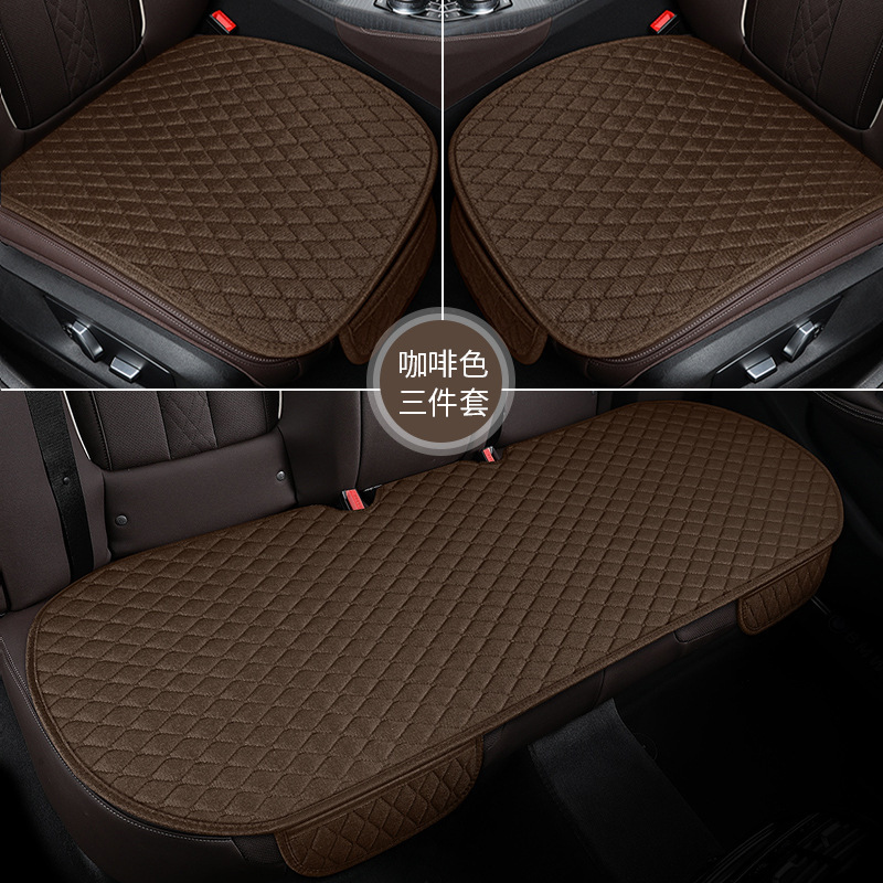 Cojín del asiento del coche cojín del asiento de lino cojín del asiento trasero del coche de tres piezas cuatro estaciones cojín del asiento universal tapa de la cabeza del asiento del coche