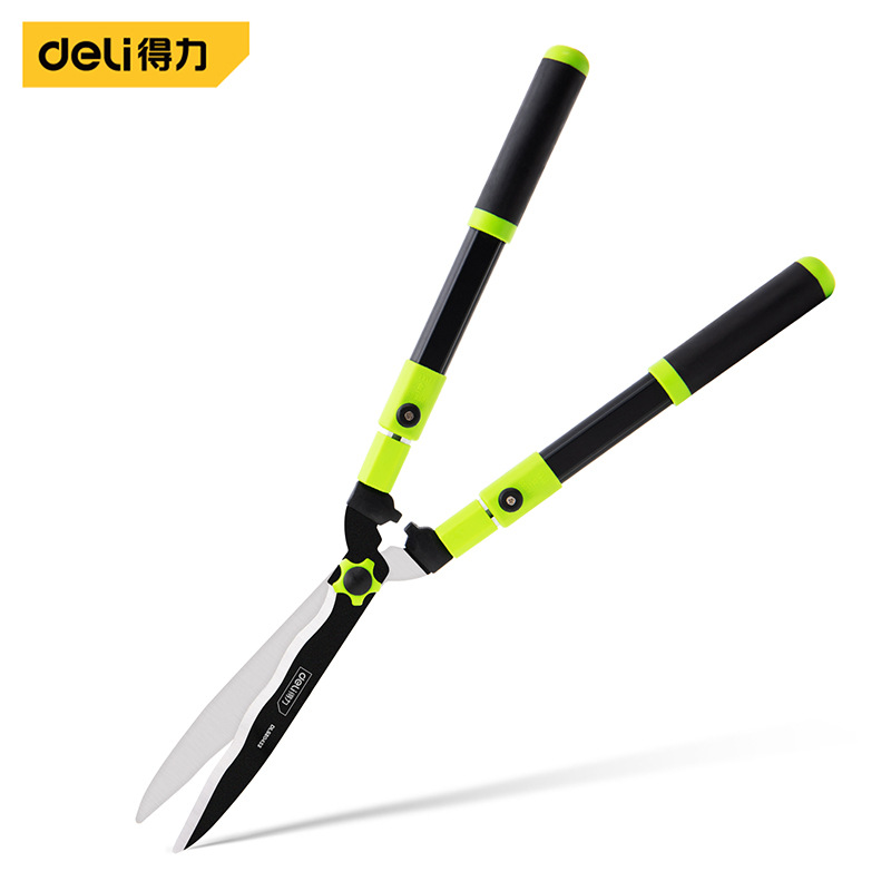 得力工具DL580433可伸缩式波浪刀头修枝剪篱笆剪绿篱剪整篱剪