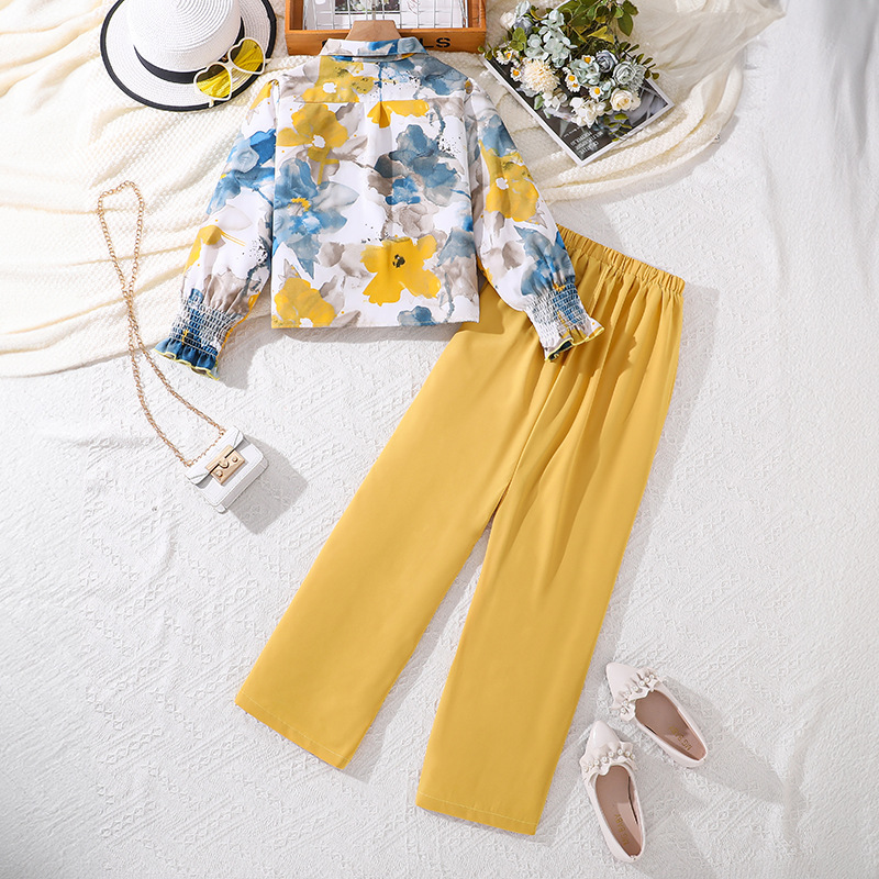 Mädchen Langarmshirt Und Hosen Set Bedruckt Für Den Herbst_voghion.com