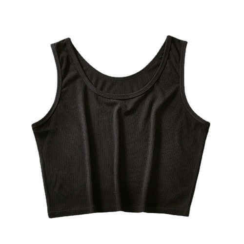 Summer new style ribbed beautiful back camisole for women, short style with small straps for outer wear, women's large size bottoming shirt for inner wear