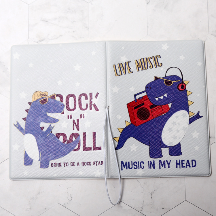 Dinosaur Pattern Unisex Cute Dinosaur Pvc Passport Holders