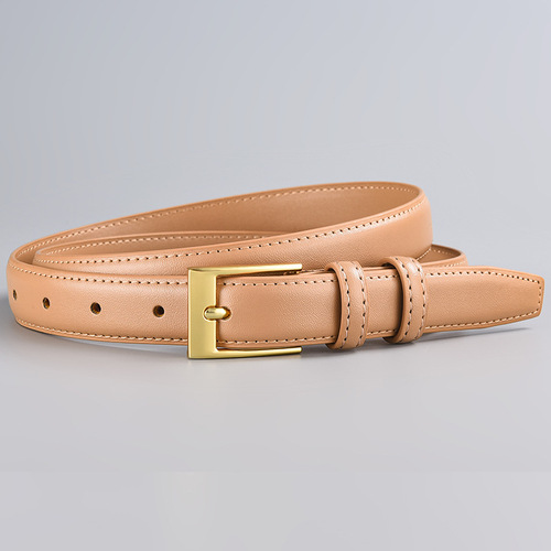 Women's genuine leather belt, simple belt, jeans, fashionable and versatile, soft cowhide for girls who work hard in summer, one piece drop shipping