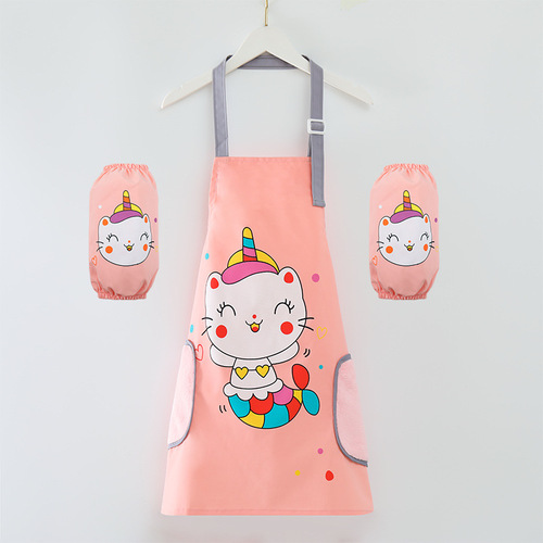 Children's Waterproof and Stain-Proof Washable Painting Apron for Boys and Girls, Kindergarten Baby Painting Clothes, Reversible Cover-up Shirt