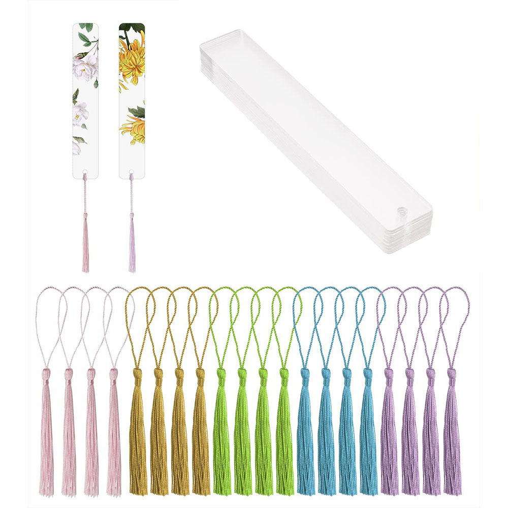 Marcador de acrílico en blanco a granel transparente marcador borla bricolaje hecho a mano marcador pintado personalizado fábrica en stock